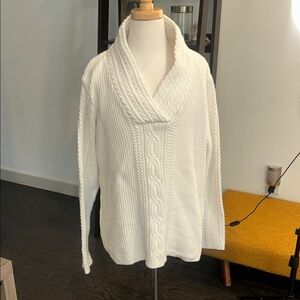 Nautica White Cowl Neck Sweater